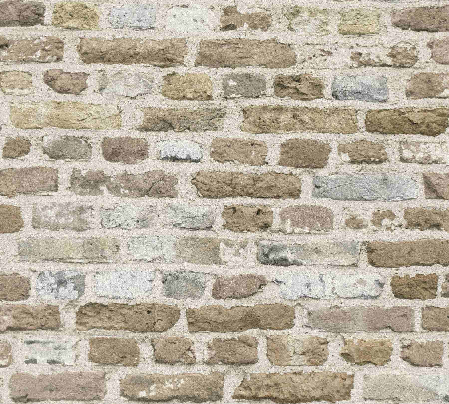 A.S. Creation | Bricks & Stones | 388293 | Vliestapete | Steinoptik | 0.53 x 10.05 m | Braun