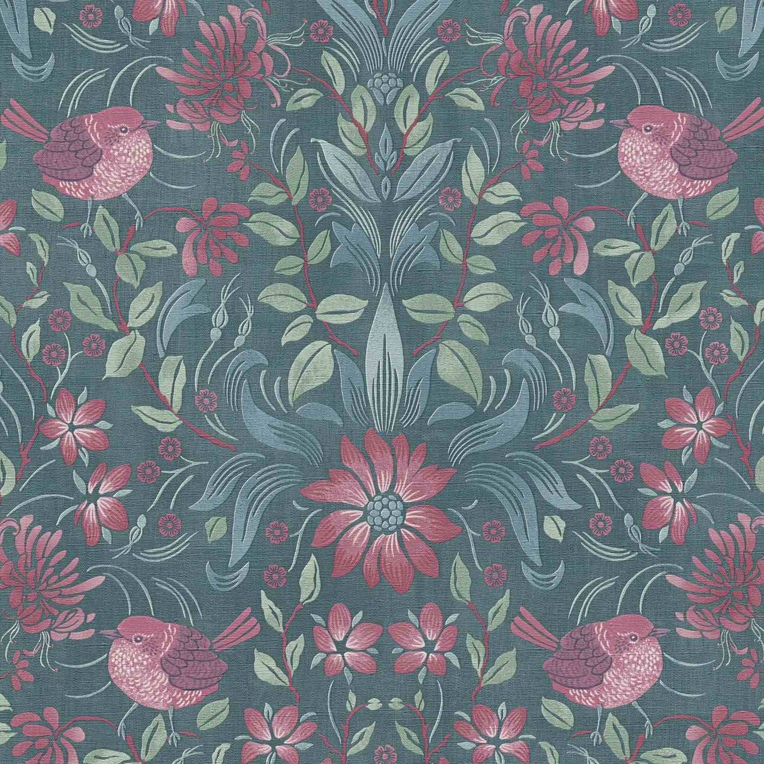 A.S. Creation | Maison Charme | 390754 | Vliestapete | Blumenoptik | 10.05 x 0.53 m | Dunkelgrün