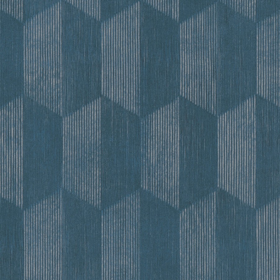 A.S. Creation | Geo Effect | 385921 | Vliestapete | 3D Optik | 10.05 x 0.53 m | Blau