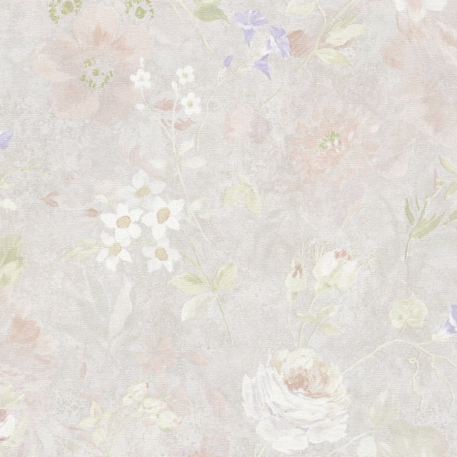 A.S. Creation | Natural Living | 386364 | Vliestapete | Blumenoptik | 10.05 x 0.53 m | Grau