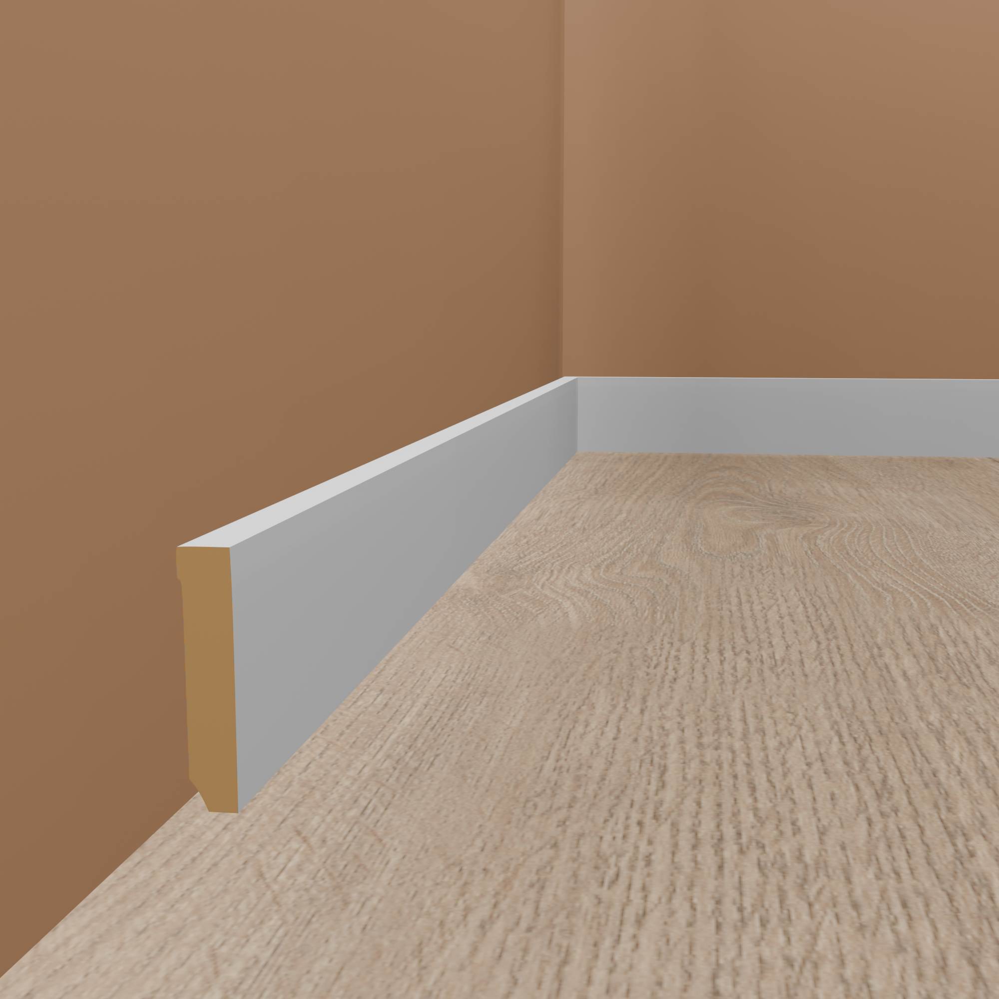 Sockelleiste Cuxhaven MDF 16 x 70 x 2500 mm Weiß Eckig by PROVISTON