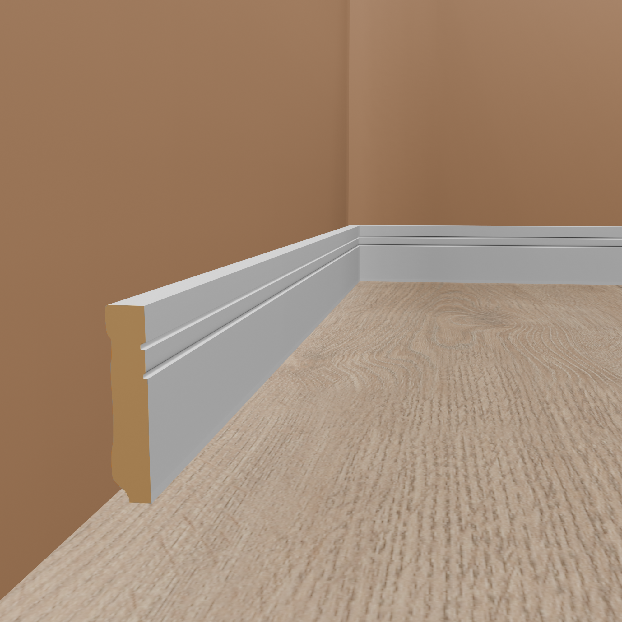 Sockelleiste Coesfeld MDF 16 x 80 x 2500 mm Weiß Fußleiste by PROVISTON