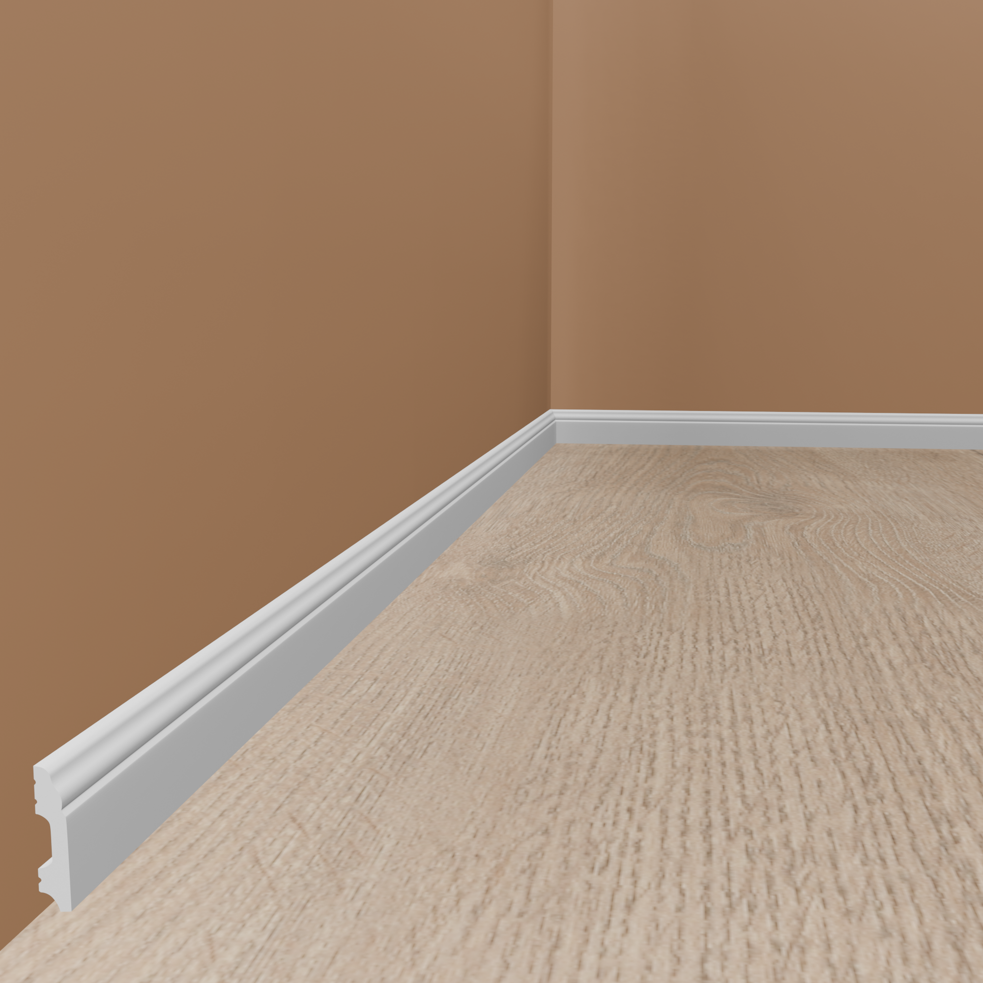 Sockelleiste FB1 13 x 60 x 2000 mm Fußleiste Polystyrol Weiß NMC WALLSTYL