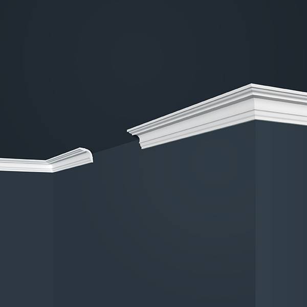 Marbet Deckenleiste E-42 | Polystyrol 35 x 35 x 2000 mm Weiß Styropor Stuckleiste