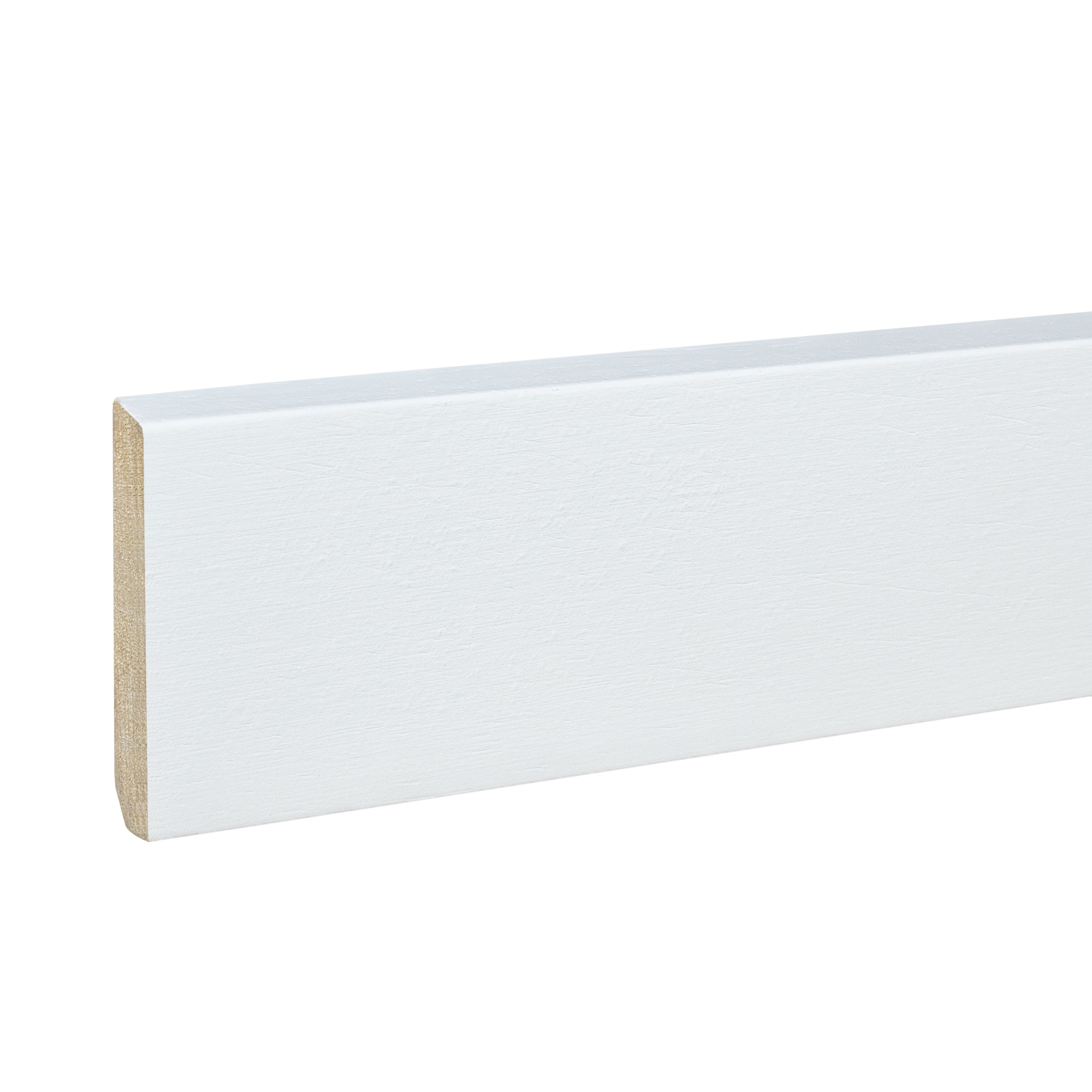 Sockelleiste "Heilbronn" Massivholz 10 x 58 x 2400 mm Weiß moderne Fußleiste by PROVISTON