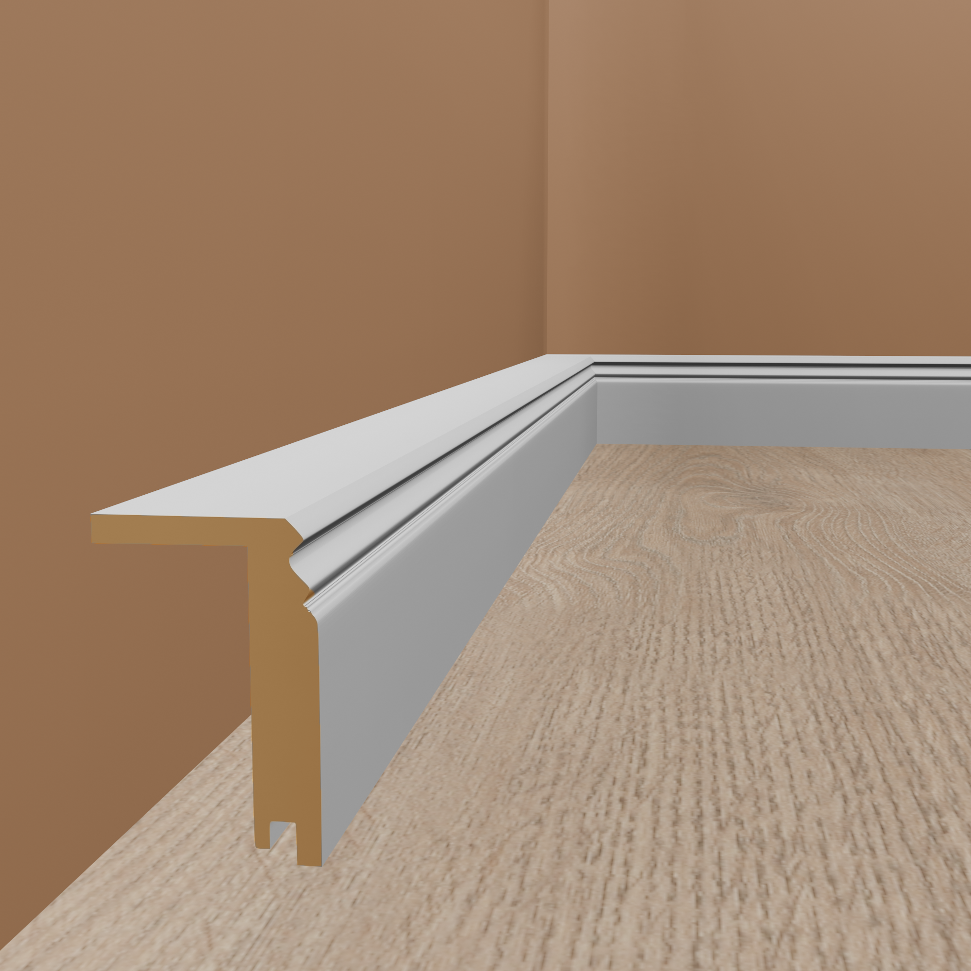 Heizrohrabdeckleiste Berliner Profil 64 x 96 x 2500 mm MDF foliert Weiß by PROVISTON