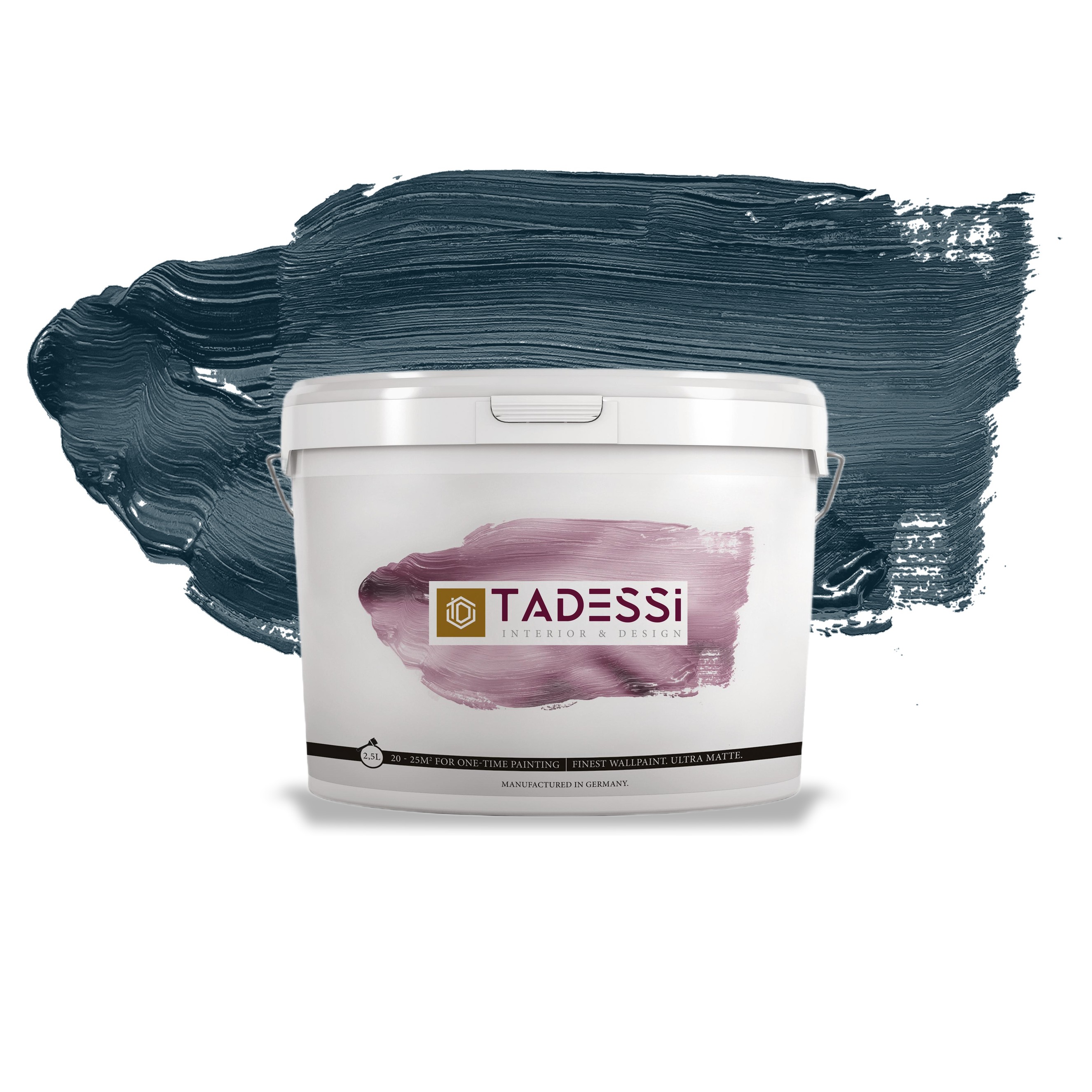 TADESSI Color Vista - Wandfarbe Blau - Schieferblau - Matte Innenfarbe - Hochwertige Dispersion