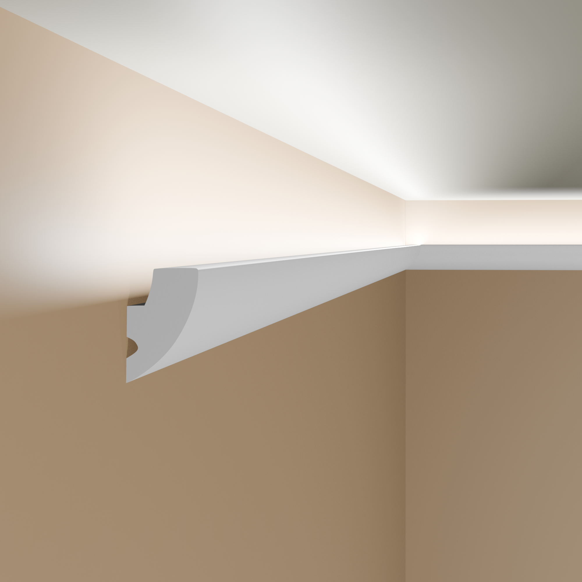 Wiesemann | Stuckleiste Fusara | Polystyrol | 40 x 70 x 2000 mm | Deckenleiste | Weiß