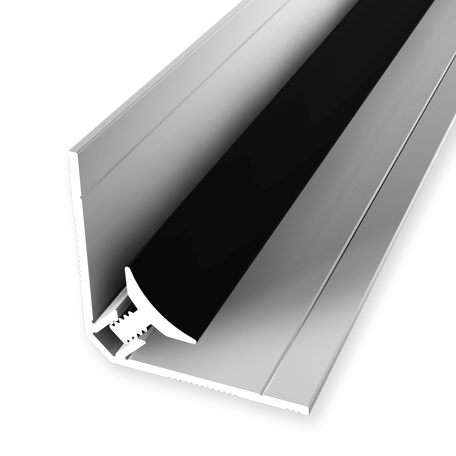Wandprofil 30 x 30 x 2600 mm Einfasshöhe 3 - 5 mm Aluminium Clip-Innenecke Glatt Küberit