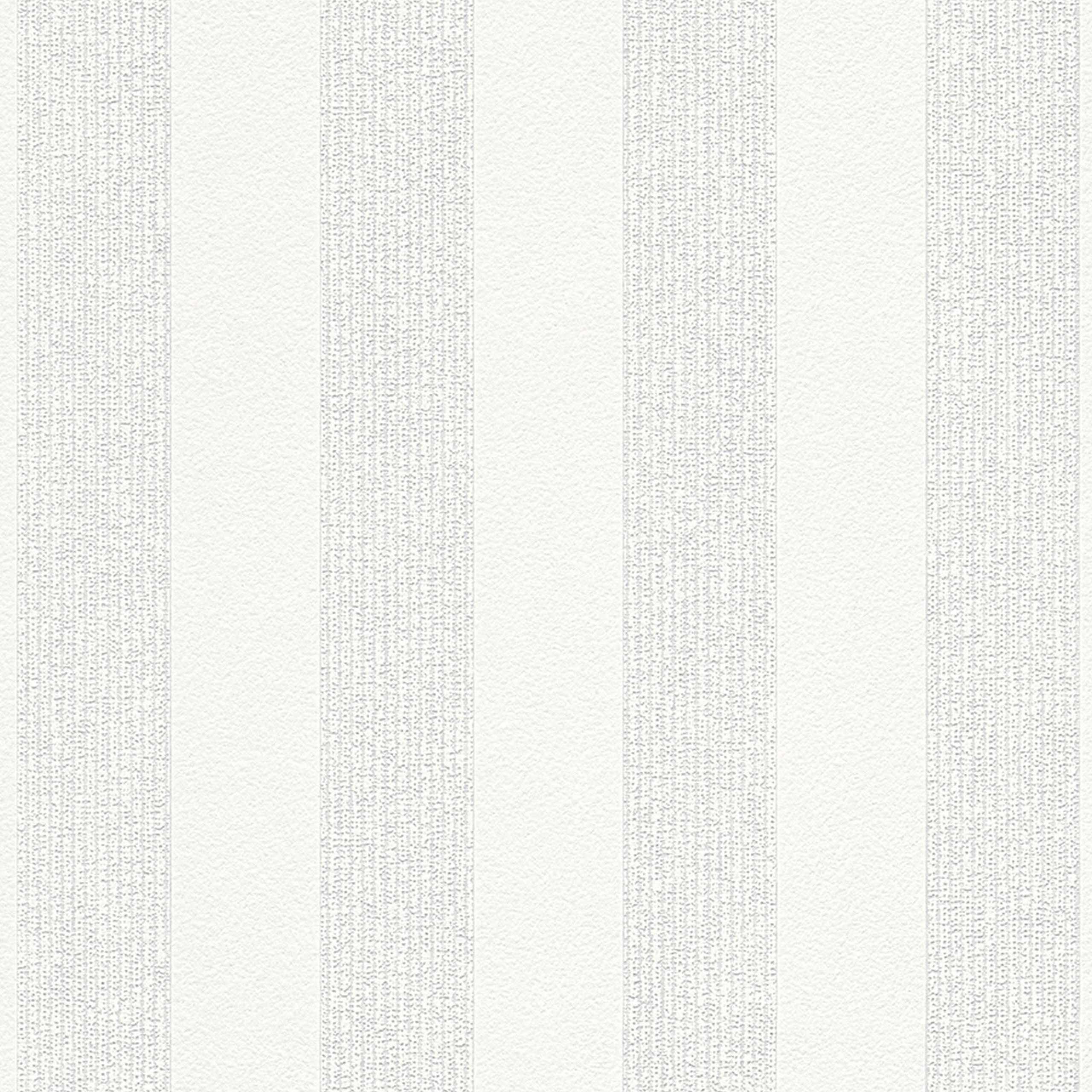 A.S. Creation | Meistervlies | 320081 | Vliestapete | Streifenoptik | 0.53 x 10.05 m | Weiß