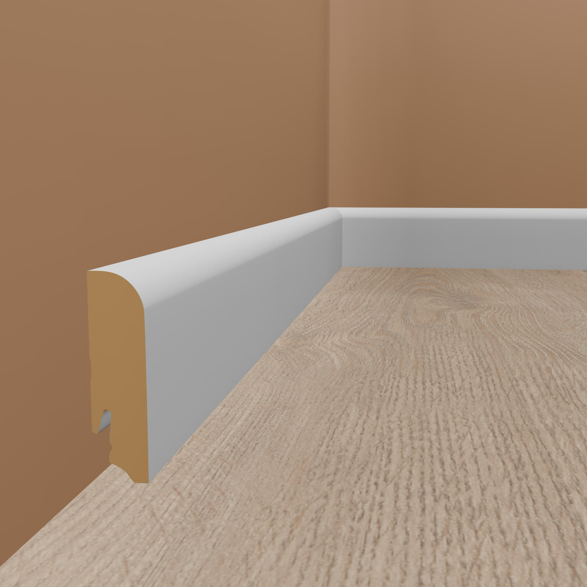 Neuhofer Sockelleiste "Calusso" FU088L MDF 19 x 70 x 2400 mm Weiß Fußleiste