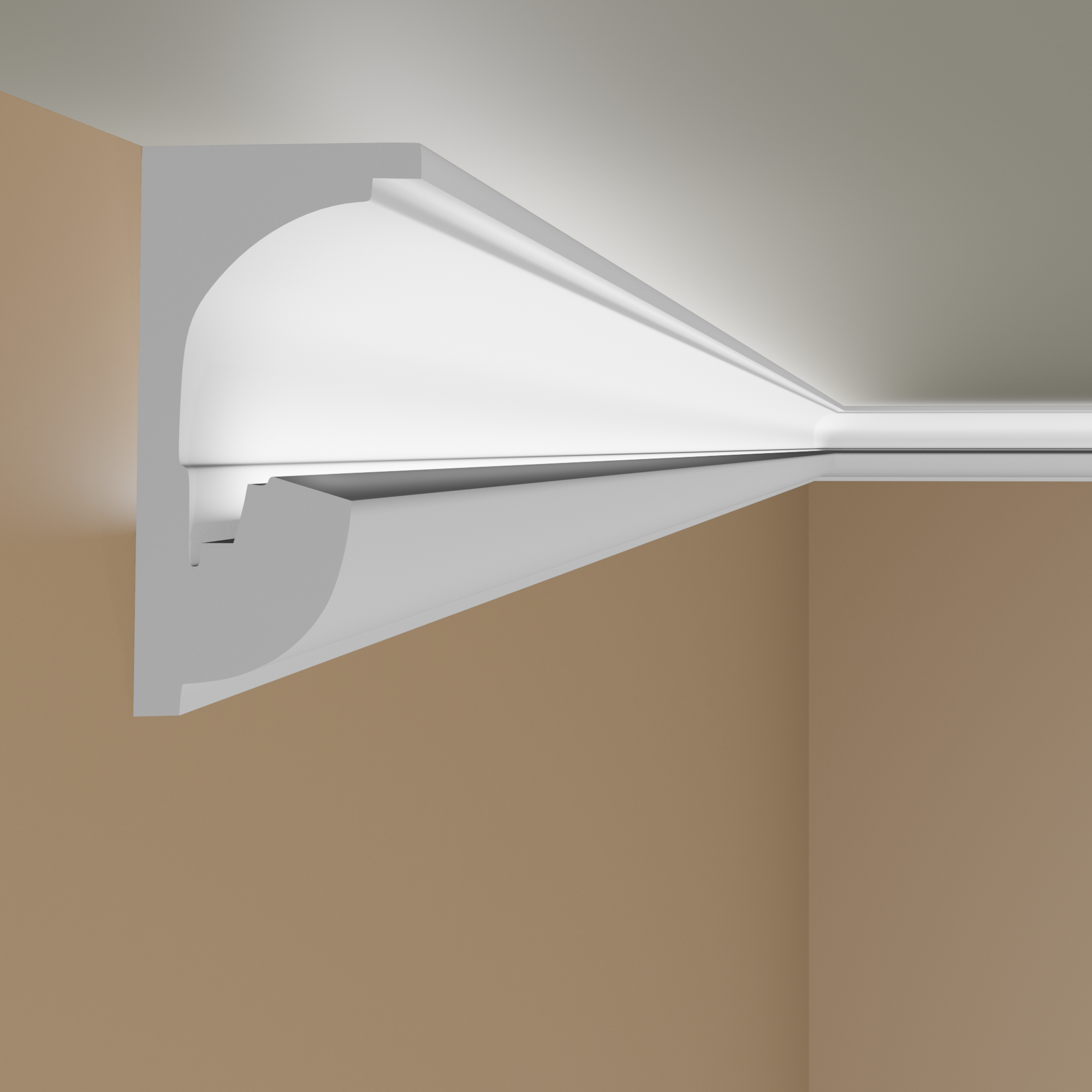 PROVISTON | Lichtleiste "LL4" | Polystyrol Stuckleiste | 64 x 132 x 2000 mm | Weiß | Deckenleiste PROVISTON | Lichtleiste "LL4" | Polystyrol Stuckleiste | 64 x 132 x 2000 mm | Weiß | Deckenleiste