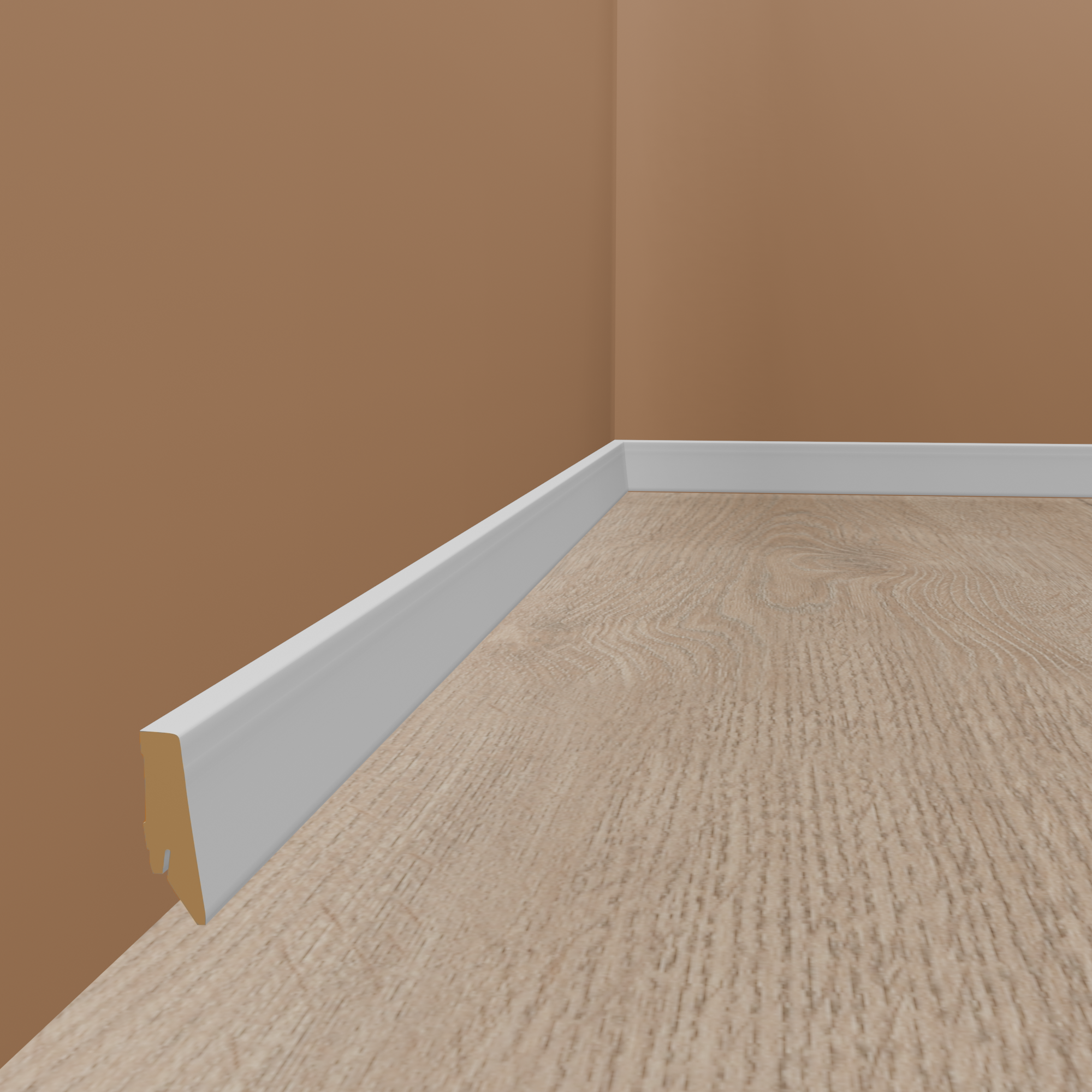 Sockelleiste Coburg MDF 18 x 58 x 2500 mm Weiß Eckig by PROVISTON