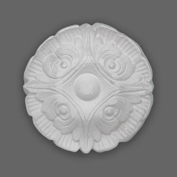 PROVISTON | Gips Rosette Birmingham | Echter Gipsstuck | Ø14cm | Stuckrosette